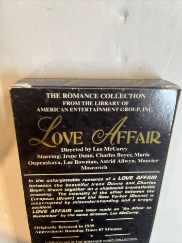 Love Affair (VHS, 1993) Irene Dunne • Charles Boyer • Directed Leo McCarey