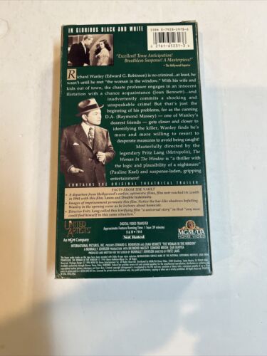 The Woman in the Window (VHS 1996) Edward G. Robinson  • Joan Bennett