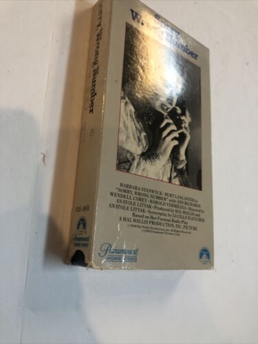 Sorry, Wrong Number (VHS, 1991) Barbara Stanwyck • Burt Lancaster • Ann Richards