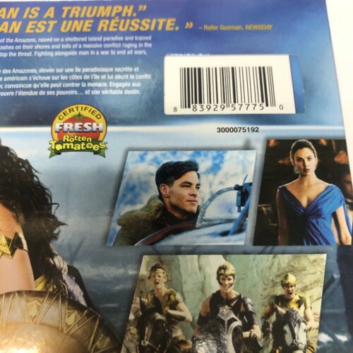 Wonder Woman (2017) Blu-ray/DVD • Gal Gadot • W/ Slipcover • Bilingual