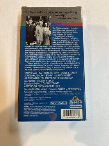 The Philadelphia Story (VHS, 1995) Gary Grant • Katherine Hepburn •James Stewart