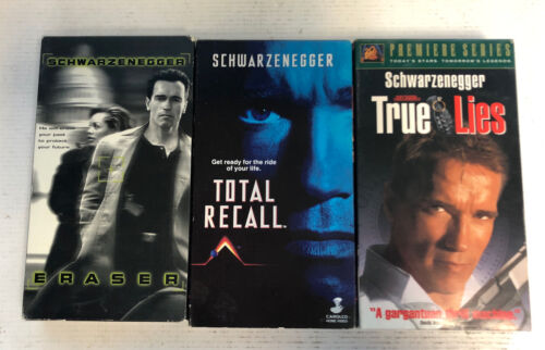 Arnold schwarzenegger (1990) True Lies | Eraser | Total Recall Vhs Bundle