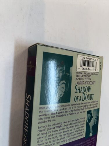 Shadow of a Doubt (VHS, 1999) Alfred Hitckcock • Teresa Wright • Joseph Cotten