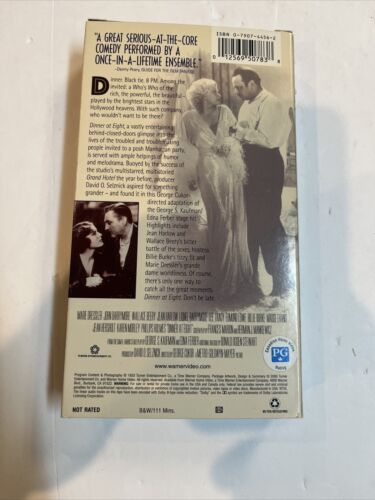 Dinner at Eight (VHS, 2000) Marie Dessler John Barrymore Wallace Berry | Warner