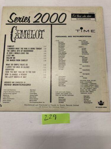 Camelot Original Entire Musical Score  Vinyl LP Album