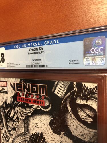 Venom (2021) #26 (CGC 9.8 WP) 4th Print Venom #191 Sketch Cover  R.Stegman Cover