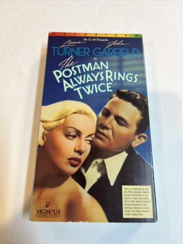 The Postman Always Rings Twice (VHS, 1989) Lana Turner John Garfield | MGM/ UA