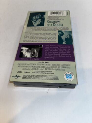 Shadow of a Doubt (VHS, 1999) Alfred Hitckcock • Teresa Wright • Joseph Cotten