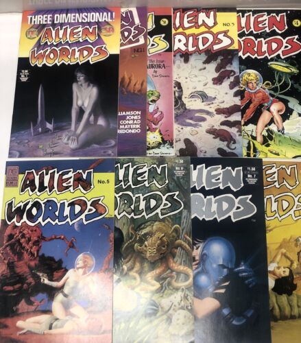 Alien Worlds (1983) # 1-9 Missing Issue # 8 • Pacific Comics • Dave Stevens