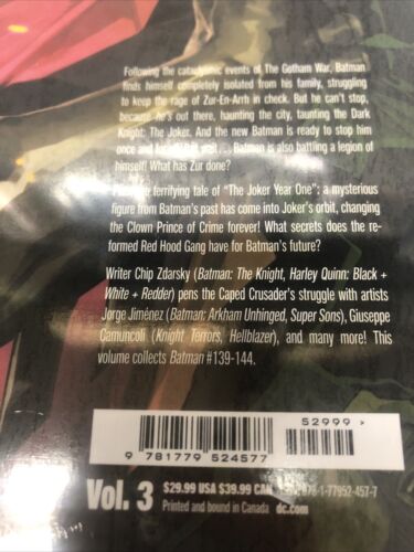 Batman (2024)  HC • DC Comics • The Joker Year One • Chip Zdarsky • Jiménez