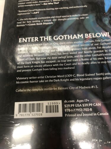 Batman : City Of Madness (2024) HC • DC COMICS • Christian Ward • Collects