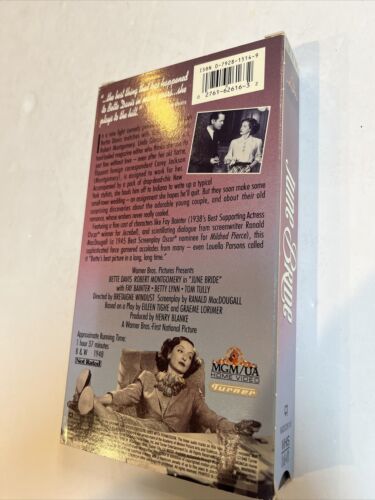 June Bride (VHS, 1992) Bette Dsvis • Robert Montgomery | MGM/UA