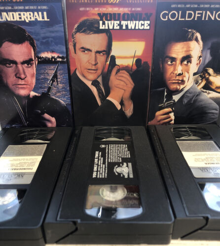 James Bond 007 (1995) Thunderball | Goldfinger | You only Live Twice Vhs Bundle