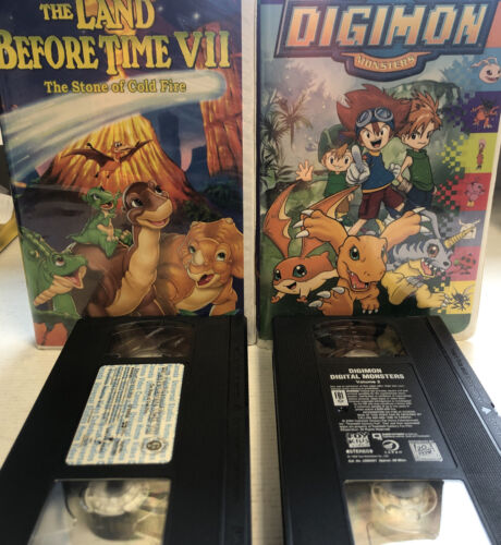 Digimon &Land Before time 7 Vhs bundle