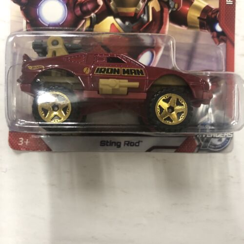 Hot Wheels AVENGERS Age of Ultron Iron Man Sting Rod 6/8 Series MCU 2014 Mint