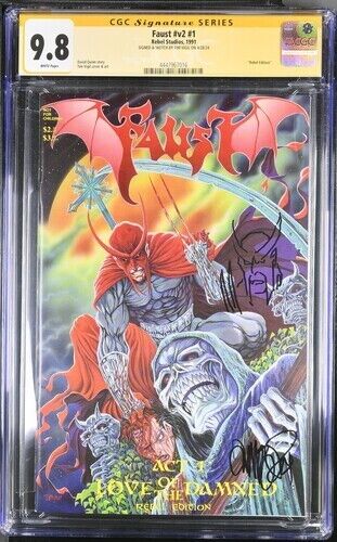 Faust  (1991) #v2 #1 ( CGC 9.8 SS) Signed & Sketch Tim Vigil Northstar Census =2