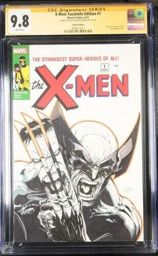 X-Men : Facsimile Edition (2023) # 1 (CGC SS 9.8) Signed Sketch Idris Ducret