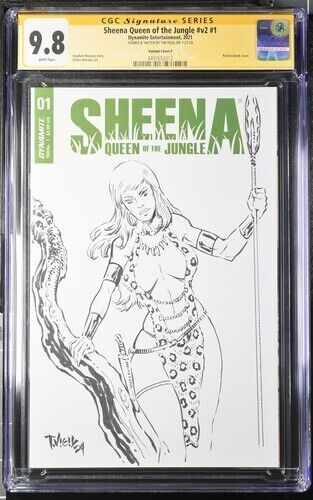 Sheena Queen of the Jungle (2021) # V2 # 1 (CGC 9.8) Signed Tim Vigil * Dynamite