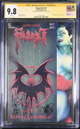 Faust  (1991) # v2 #7 ( CGC 9.8 SS) Signed & Sketch Tim Vigil Rebel Census= 2