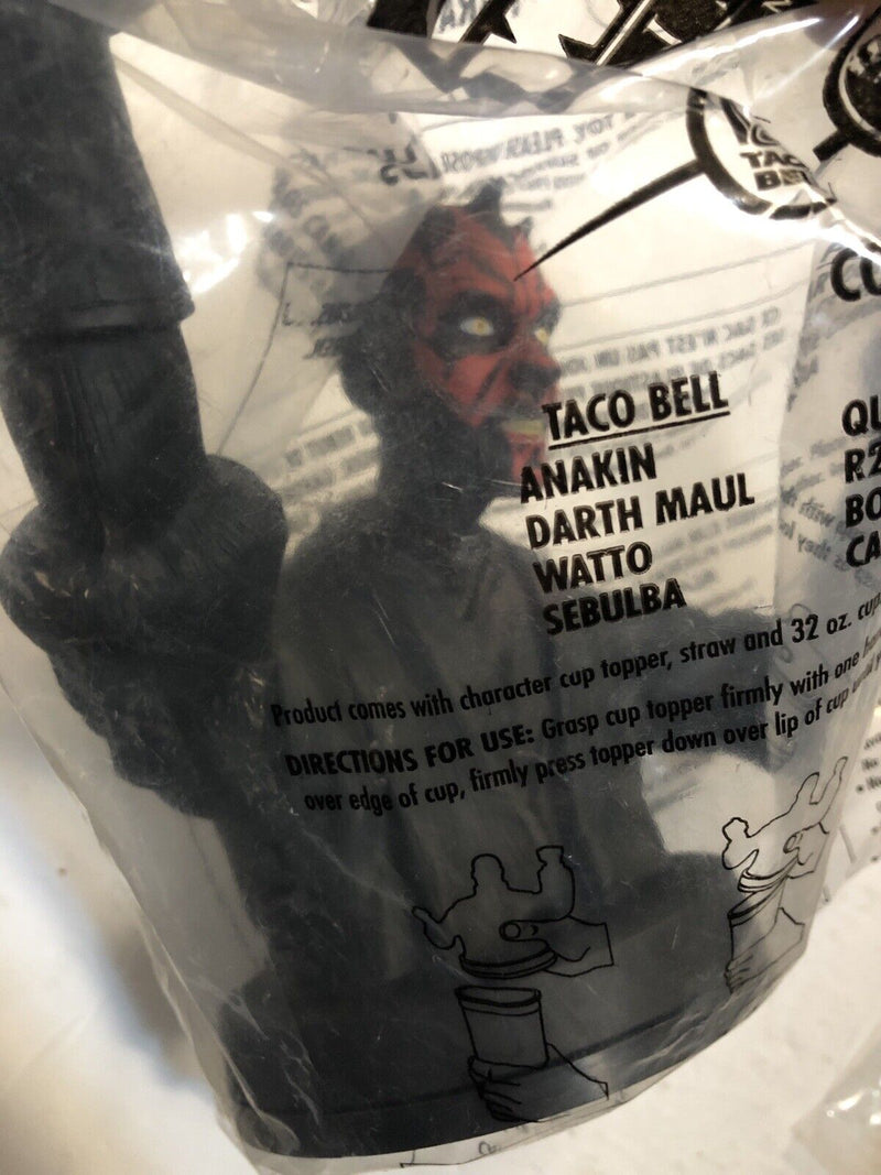 1999 STAR WARS Episode 1 DARTH MAUL TACO BELL KFC PIZZA HUT CUP Topper Bust