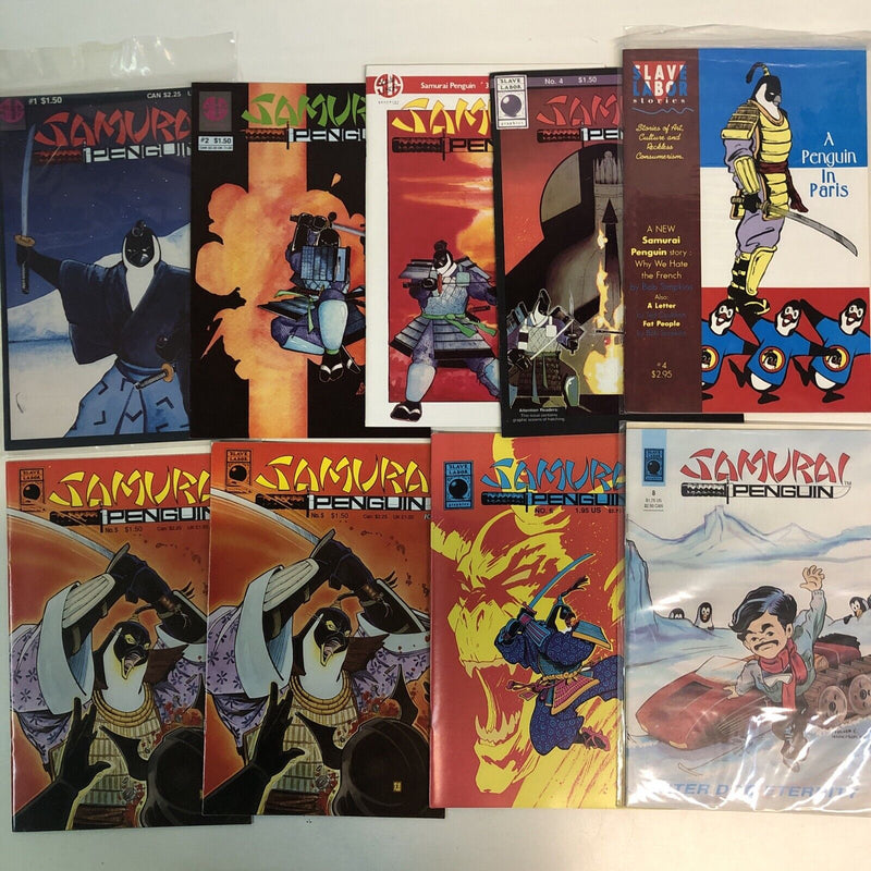 Samurai Pinguin (1988) Set # 1-8 Missing # 7 (VF/NM) Slave Labor Comics