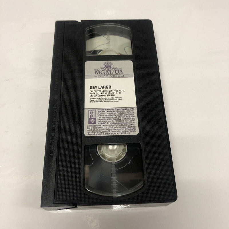Key Largo (1988) VHS • MGM/UA Home Video • Humphery Bogart • Edward G. Robinson