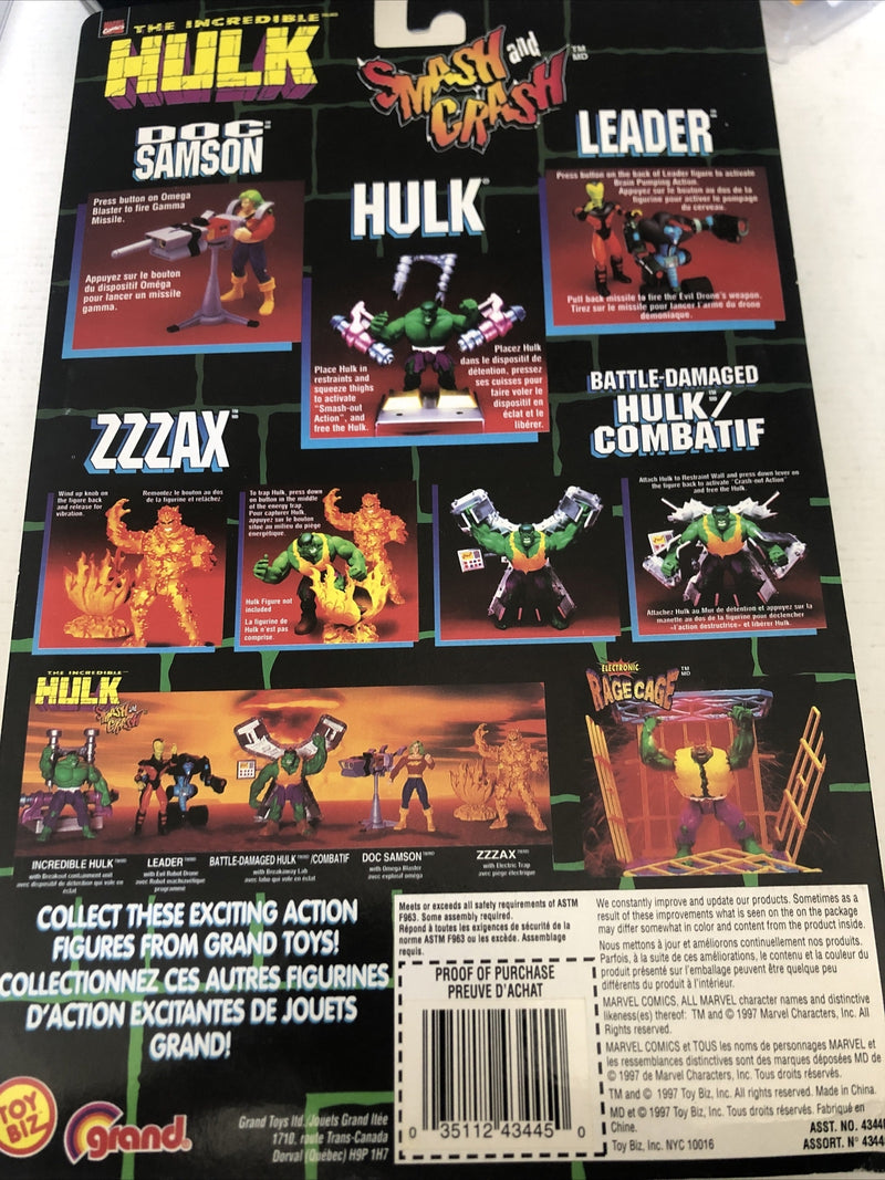 TOY BIZ MARVEL COMICS THE INCREDIBLE HULK 1997 ZZZAX  ACTION FIGURE