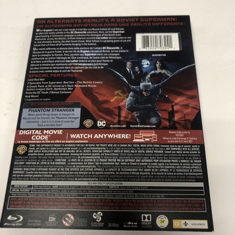 Superman : Red Son (2021) BIL/Blu-ray/DVD Slipcover • Digital Code• DC Universe