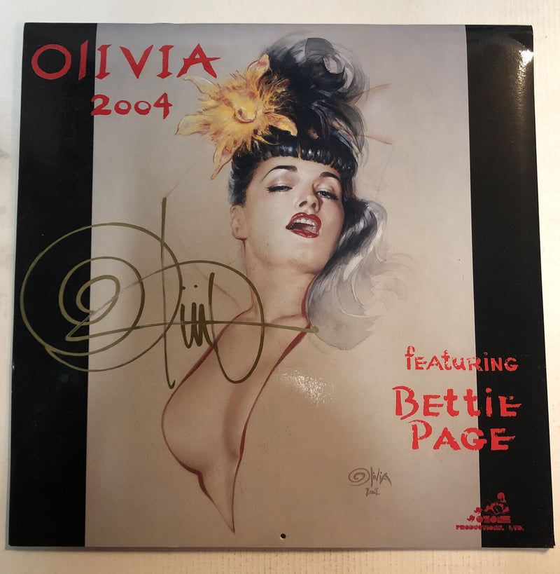 Olivia (2004) Calendar Featuring Bettie Page Signed By Olivia De Berardinis