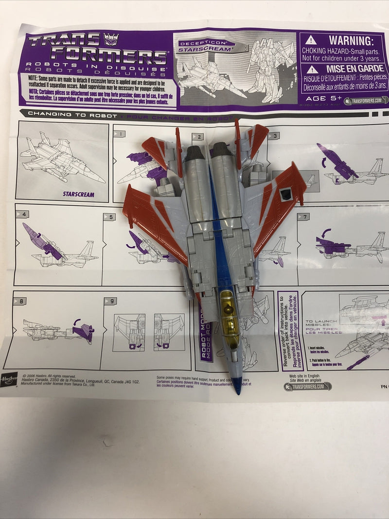 Transformers Robots in Disguise Starscream (2006) Complete Mint w/instructions