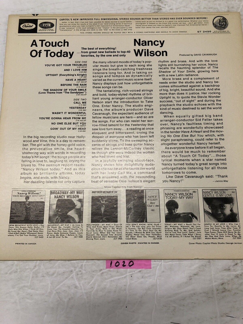 Nancy Wilson A Touch of Today Vinyl  LP Album