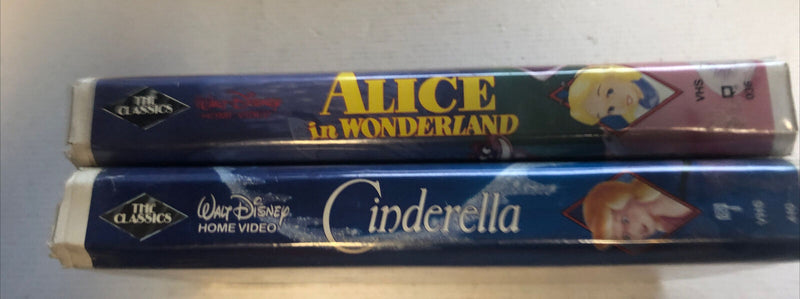 Cinderella ,Alice In Wonderland VHS Bundle