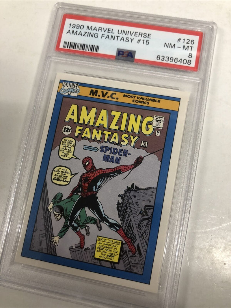 1990 Marvel Universe Amazing Fantasy #15  #126 PSA 8