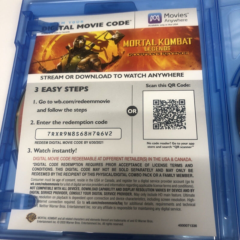 Mortal Kombat Legends: Scorpion's Revenge [Blu-Ray]