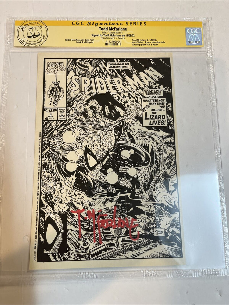 Spider-Man Keepsake Collection B&W Print  (1990)