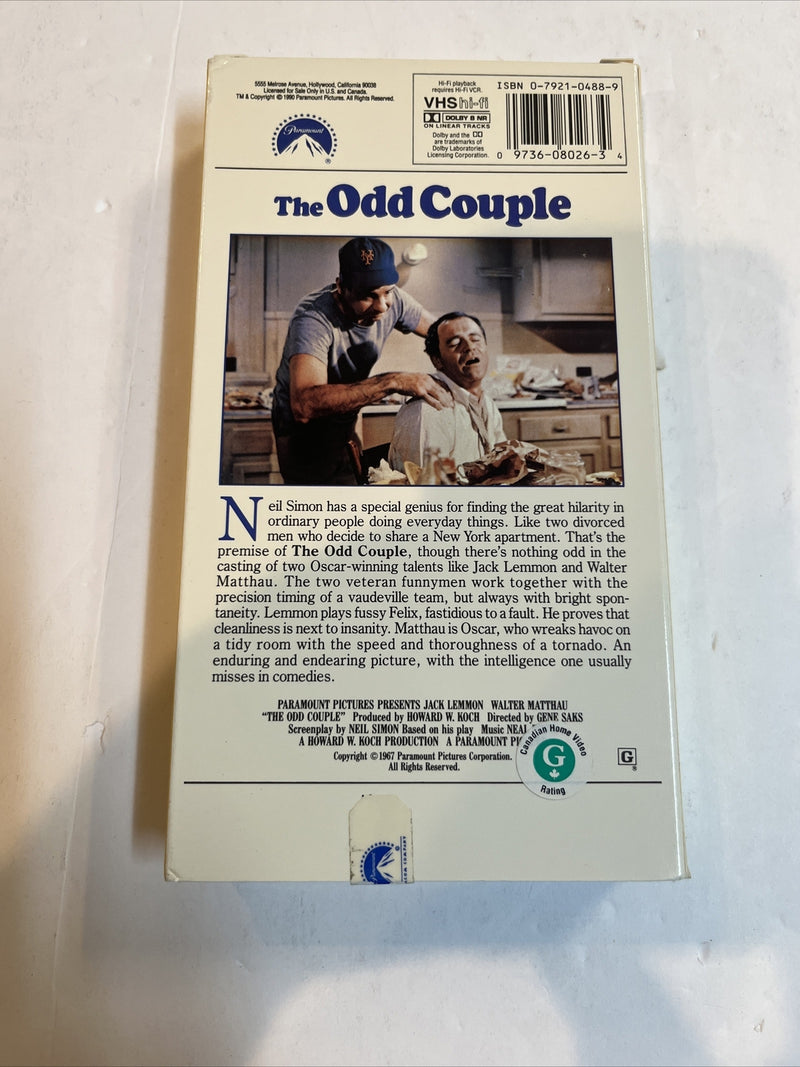 The Odd Couple (VHS, 1991) Jack Lemmon • Walter Matau | Paramount