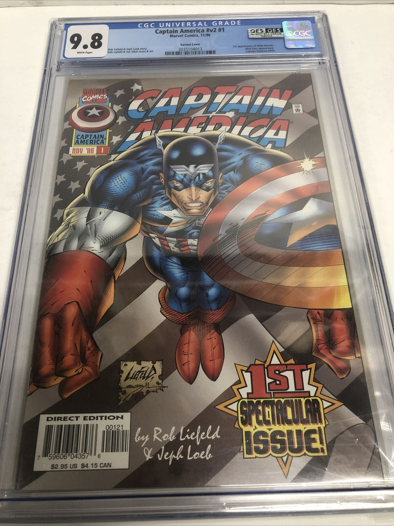 Captain America (1996) #v2 #1 (CGC 9.8)Rob Liefeld Story 1st App Of Rikki Barnes