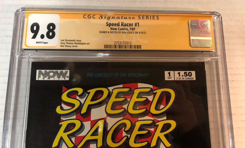 Speed Racer (1987) CGC 9.8 (SS) Signed & Sketch Ken Steacy ~ Now comics Census=1