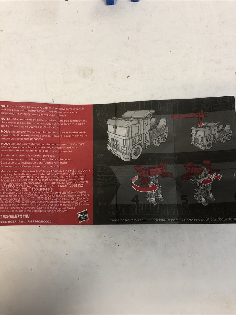 Transformers Generations Combiner Wars Legends Class Pipes 2015 Complete Mint