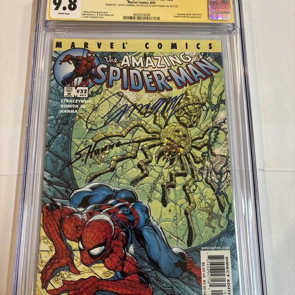 Amazing Spider-man (2001) # 32 (CGC 9.8 SS) Signed Scott Campbell + Sc