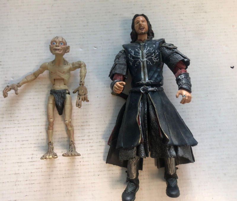 2003 NLP Lord Of The Rings Aragorn & Smegal Golum Action Figure