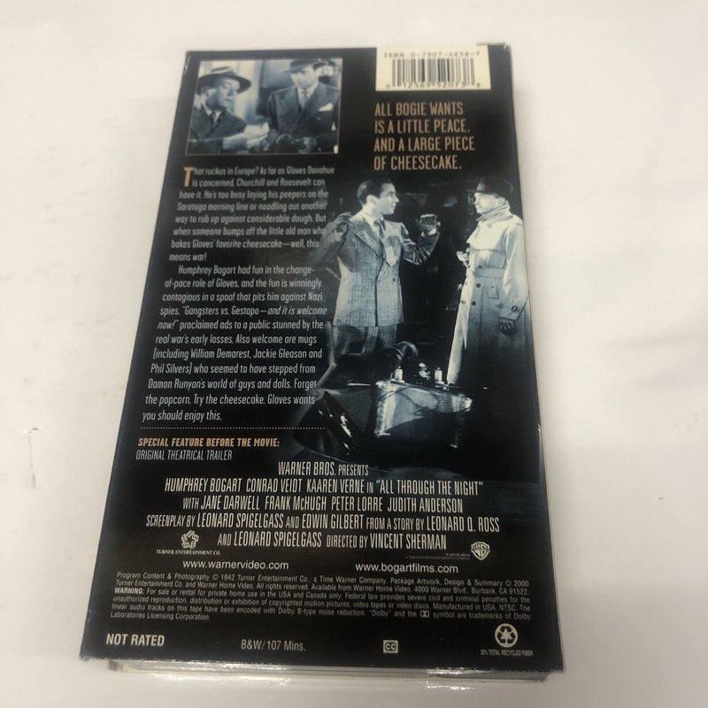 All Through the Night (2000) VHS Humprey Bogart Collection • Warner Bros