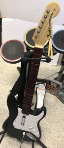PS 2 & 3 Rock Band Guitar Hero Instruments & Game bundle (No Dongle Or Dj Mixer)