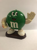 M&M Waving Arm Green And White Vintage Dispenser 1992