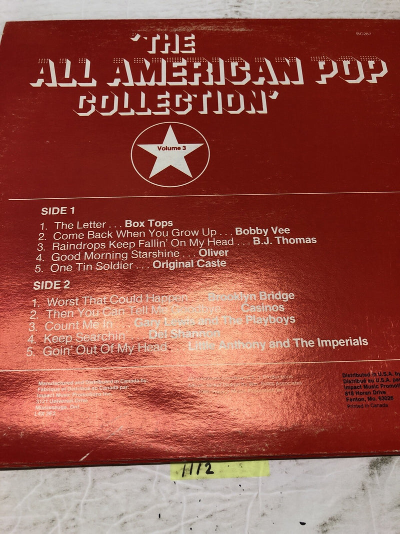 The All American Pop Collection Volume 3 Vinyl  LP Album