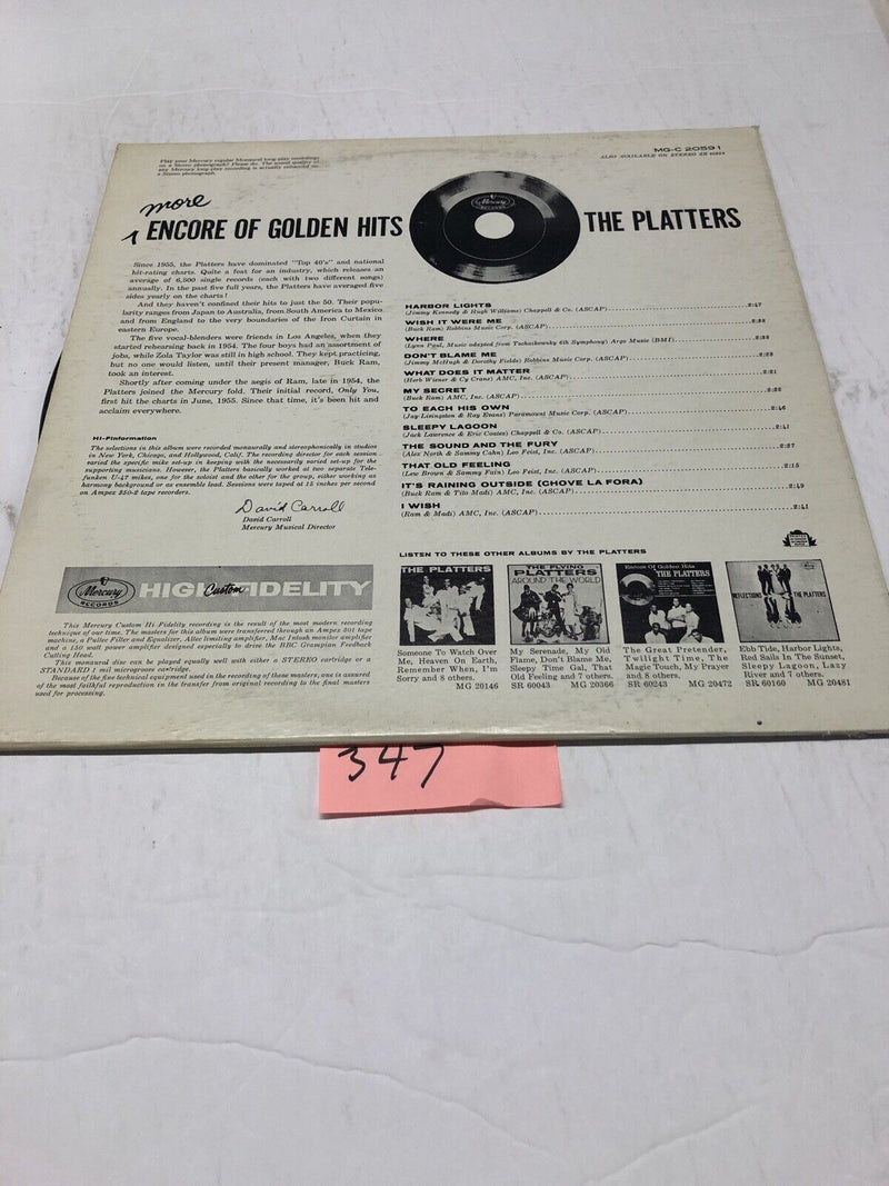 The Platters More Encore Of Golden Hits Vinyl  LP Album