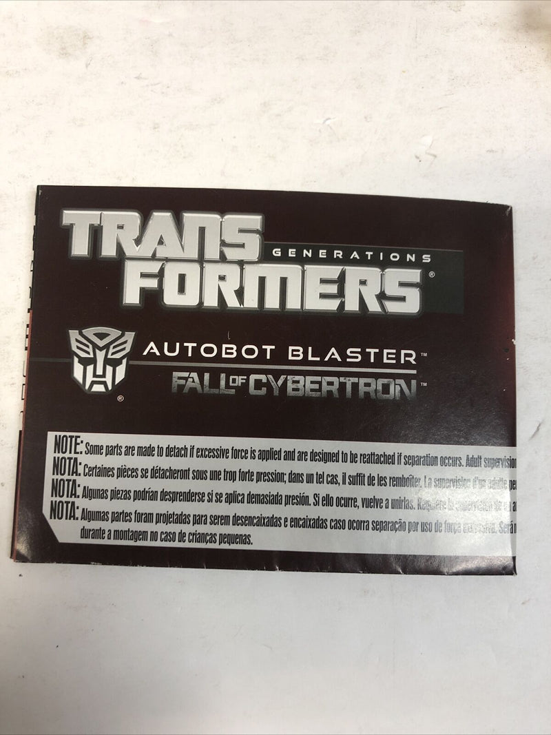 Blaster Fall of Cybertron Transformers Generations 2012 Complete Mint w/instruct