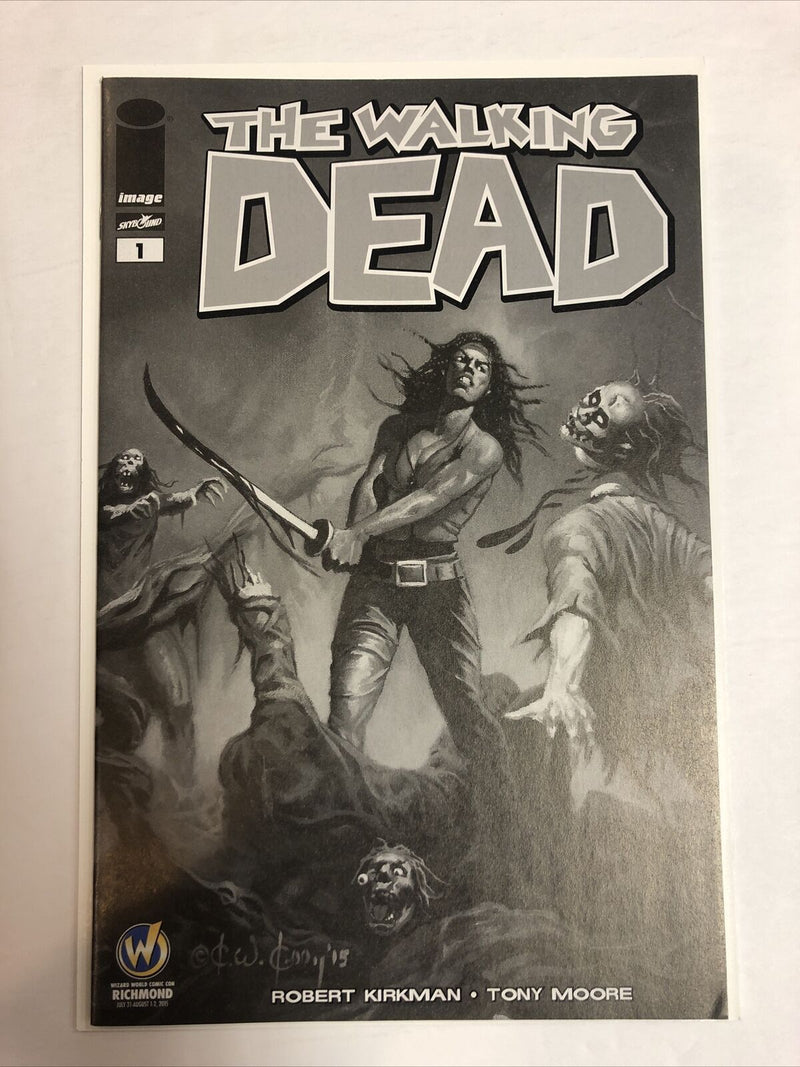 Walking Dead (2015) 1 (NM) Richmond Wizard World Comic Con Exclusive Variant B/W