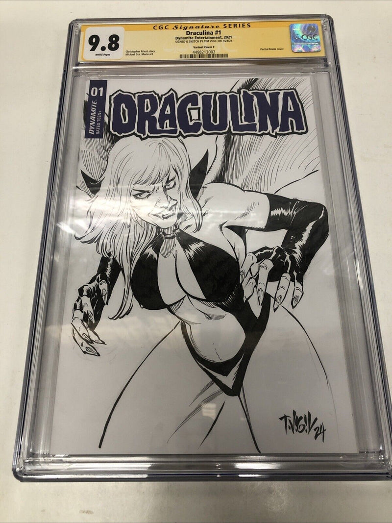 Draculina (2021)  1 (CGC 9.8 SS) Signed Sketch Tim Vigil *Dynamite Entertainment