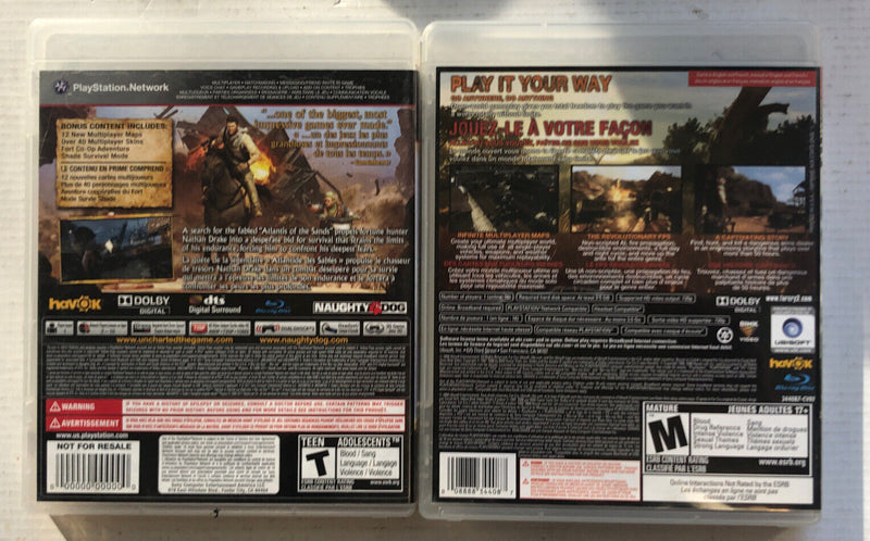 Uncharted 3 Drakes Deception ,Farcry 2 PS3